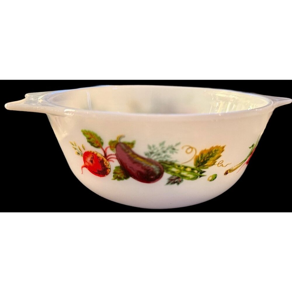 Vintage Glasbake Casserole Dish Round No Lid vegetables